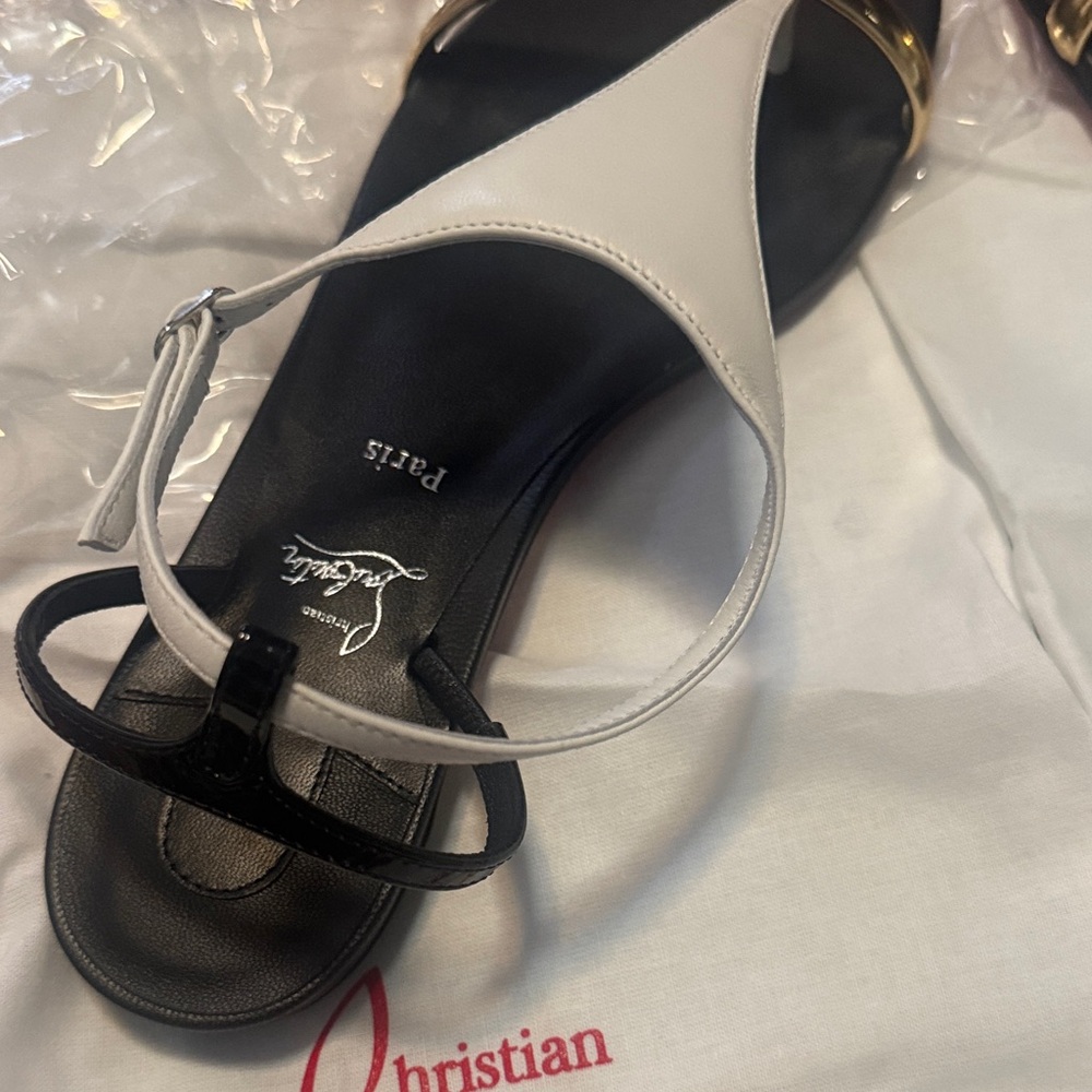 Christian Louboutin Black ,White gold Sandals